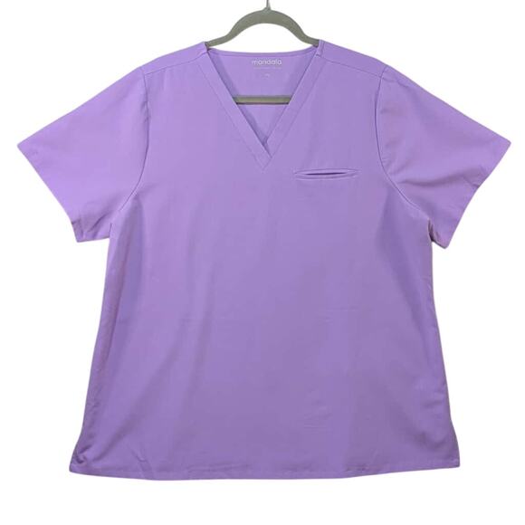 Mandala Scrub Tops Lot 3 Equa-Tek One Pocket Purple Lavender Gray Womens 2XL - Picture 3 of 16